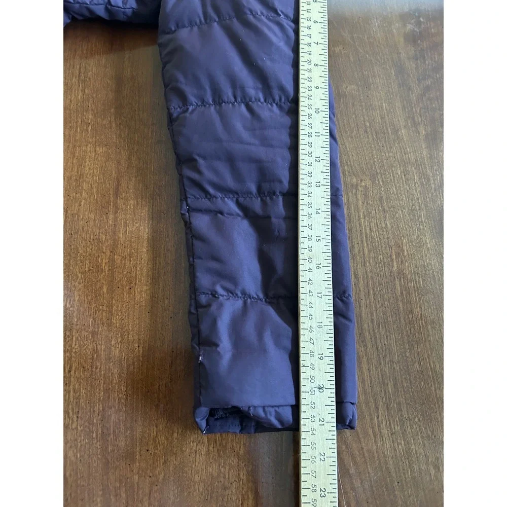 Garnet Hill Quilted Puffer Coat Burgundy Full Zip Stand Collar Women's Size 8 - Picture 8 of 8
